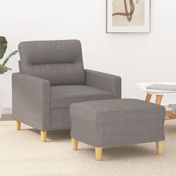 Křeslo s podnožkou taupe 60 cm textil 3201072