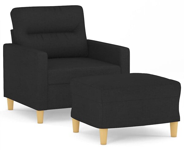 Křeslo s podnožkou černé 60 cm textil 3201069