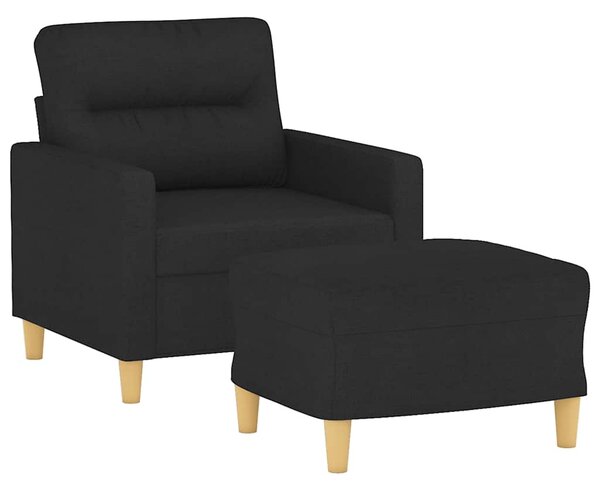 Křeslo s podnožkou černé 60 cm textil 3201069