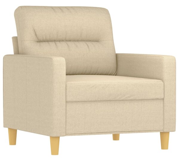 Křeslo s podnožkou krémové 60 cm textil 3201067