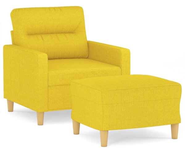 Křeslo s podnožkou světle žluté 60 cm textil 3201070