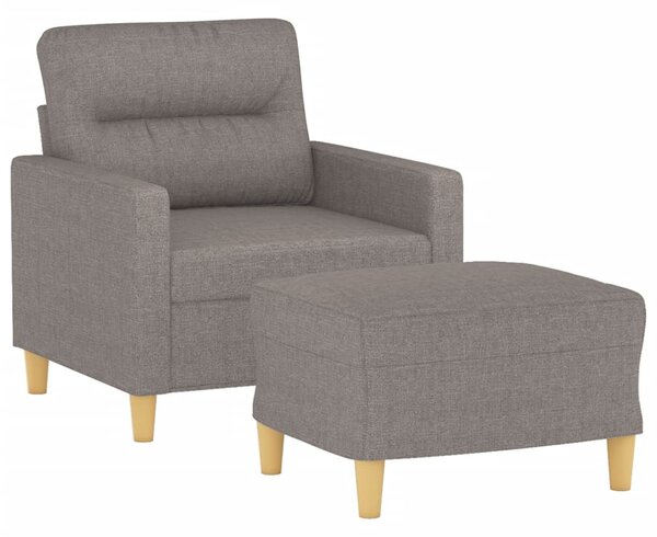 Křeslo s podnožkou taupe 60 cm textil 3201072