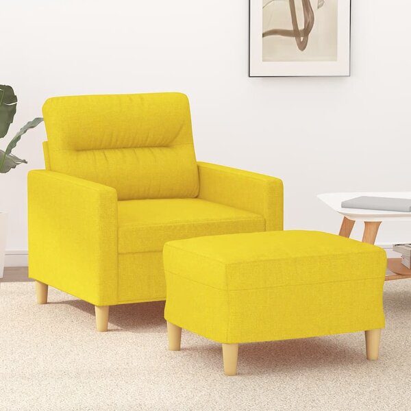 Křeslo s podnožkou světle žluté 60 cm textil 3201070