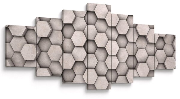 Obraz - Hexagony v betonovém designu (210x100 cm)
