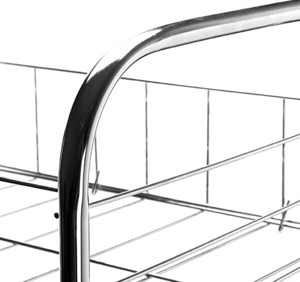 MSV pojízdný regál, 4 police TROLLEY, chromovaná ocel, 78,5 cm