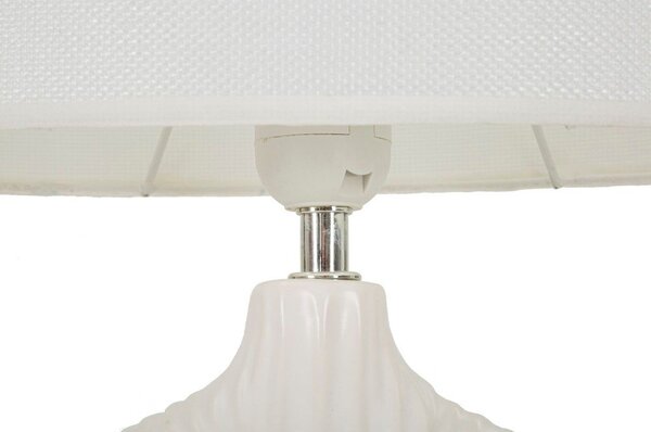 Bílá keramická stolní lampa s textilním stínidlem (výška 43 cm) Seta – Mauro Ferretti