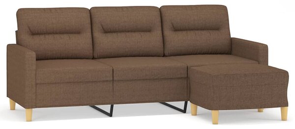 3místná pohovka s podnožkou hnědá 180 cm textil 3201076