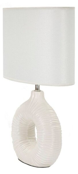 Bílá keramická stolní lampa s textilním stínidlem (výška 43 cm) Seta – Mauro Ferretti