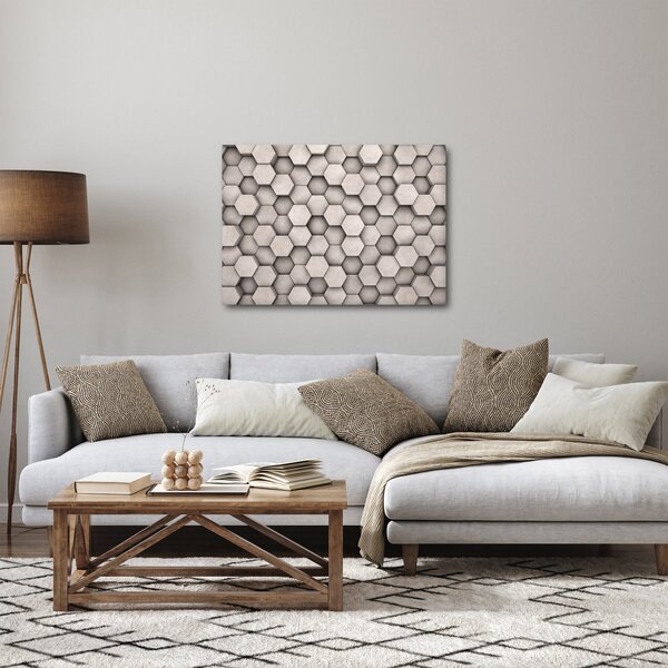 Obraz - Hexagony v betonovém designu (70x50 cm)