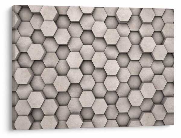 Obraz - Hexagony v betonovém designu (70x50 cm)