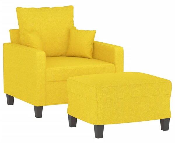 Křeslo s podnožkou světle žluté 60 cm textil 3201086