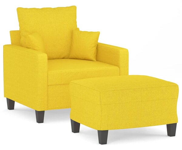 Křeslo s podnožkou světle žluté 60 cm textil 3201086