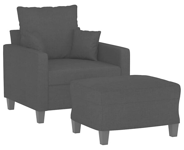 Křeslo s podnožkou černé 60 cm textil 3201085