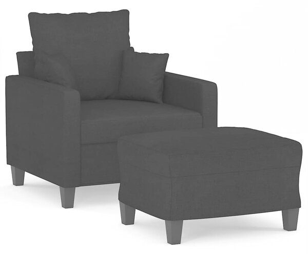 Křeslo s podnožkou černé 60 cm textil 3201085