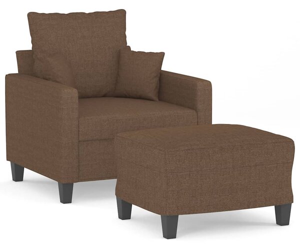 Křeslo s podnožkou hnědé 60 cm textil 3201084