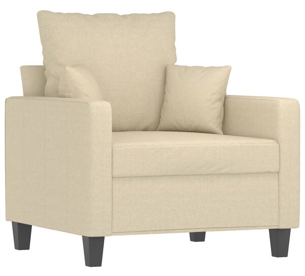 Křeslo s podnožkou krémové 60 cm textil 3201083