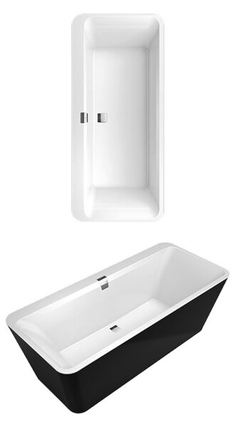 Villeroy & Boch Squaro Edge 12 Duo - Vana do prostoru 1800x800 mm, včetně odpadu a přepadu, alpská bílá UBQ180SQE7PDV-01
