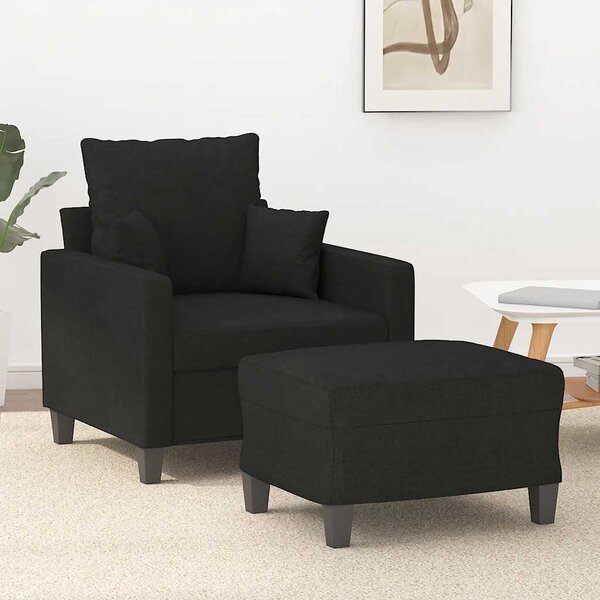 Křeslo s podnožkou černé 60 cm textil 3201085