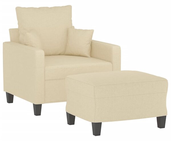 Křeslo s podnožkou krémové 60 cm textil 3201083