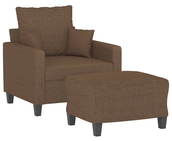 Křeslo s podnožkou hnědé 60 cm textil 3201084