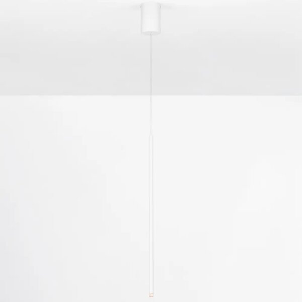 Nova Luce Bílé kovové závěsné LED světlo Stilvi 8 cm