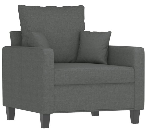 Křeslo s podnožkou tmavě šedé 60 cm textil 3201082