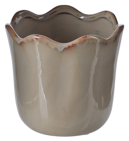 GLAZE Květináč 14 cm - hnědá