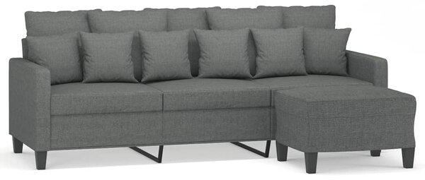 3místná pohovka s podnožkou tmavě šedá 180 cm textil 3201090