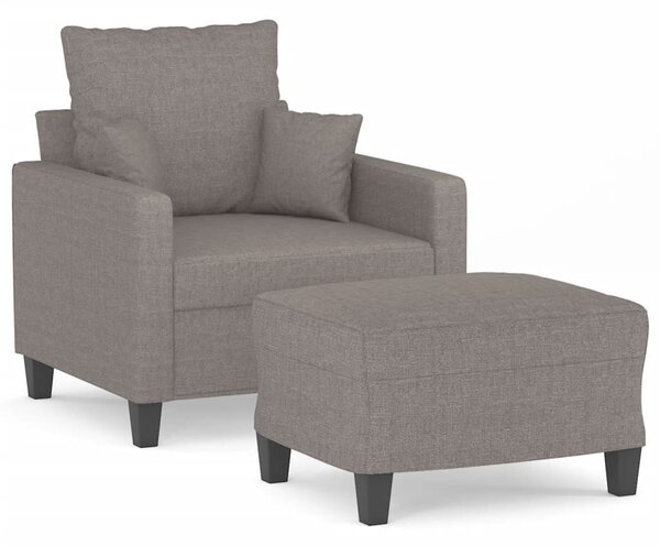 Křeslo s podnožkou taupe 60 cm textil 3201088
