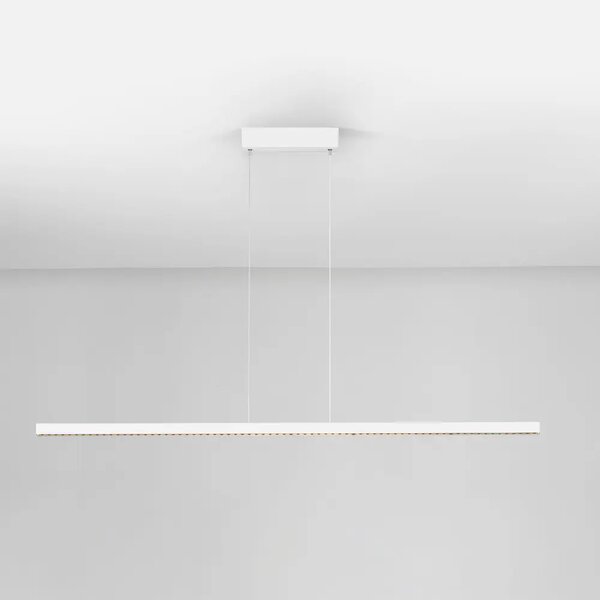 Nova Luce Bílé kovové závěsné LED světlo Deos 159 cm
