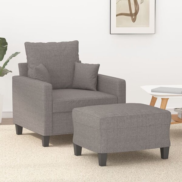 Křeslo s podnožkou taupe 60 cm textil 3201088