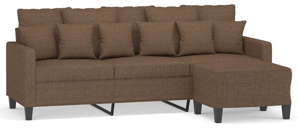 3místná pohovka s podnožkou hnědá 180 cm textil 3201092