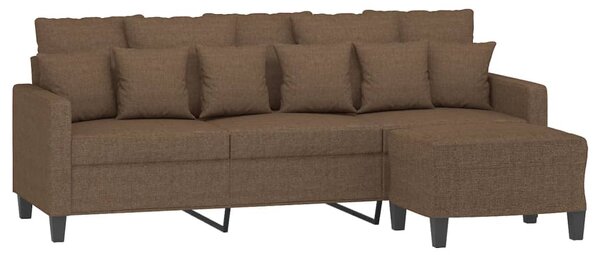 3místná pohovka s podnožkou hnědá 180 cm textil 3201092