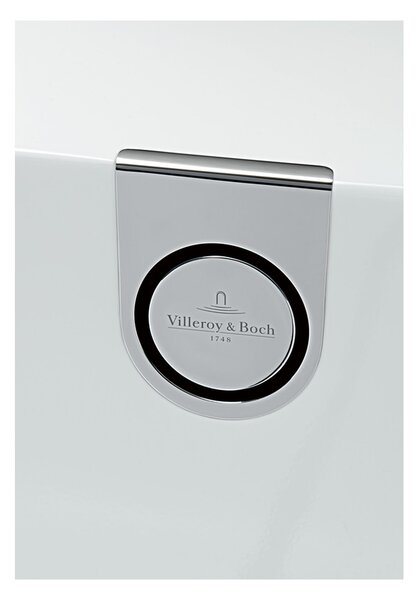 Villeroy & Boch Oberon 2.0 Duo - Vana pro přistavení ke stěně 1800x800 mm, Quaryl, včetně odpadu a přepadu, alpská bílá UBQ180OBR9CD00V-01