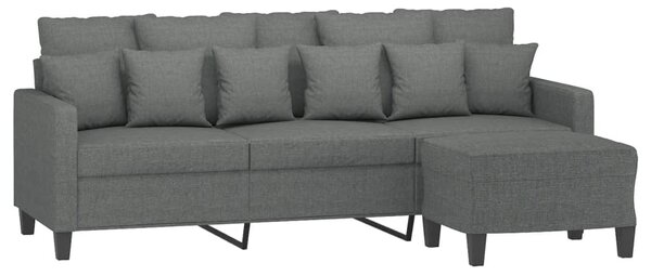 3místná pohovka s podnožkou tmavě šedá 180 cm textil 3201090