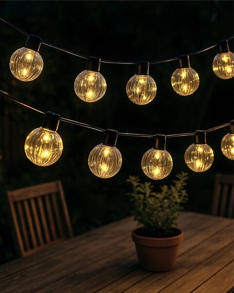 LED Venkovní dekorační řetěz 10xLED/0,15W/230V 6,8 m IP44 černá/kouřová