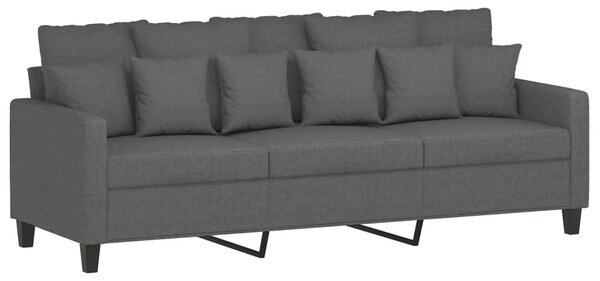 3místná pohovka s podnožkou tmavě šedá 180 cm textil 3201090