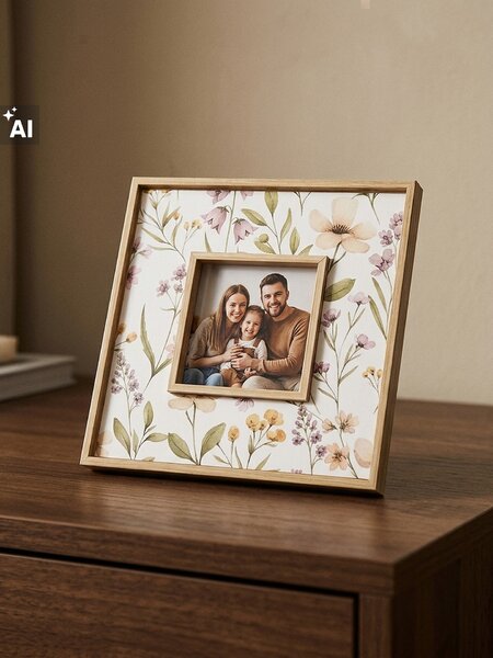Sinsay - Rámeček na fotografie s květinami - béžová