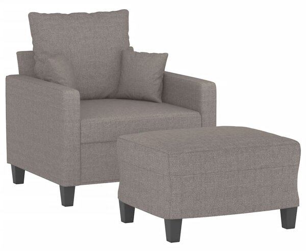 Křeslo s podnožkou taupe 60 cm textil 3201088