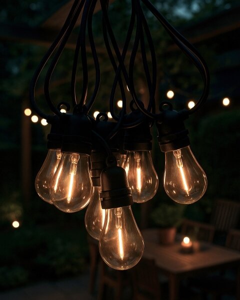 LED Venkovní dekorační řetěz 10xLED/0,36W/230V 8 m IP44 černá