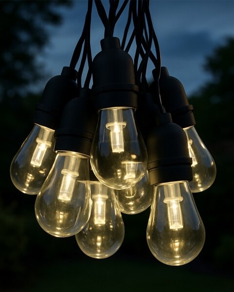 LED Venkovní dekorační řetěz 10xLED/0,15W/230V 3,8 m IP44 černá