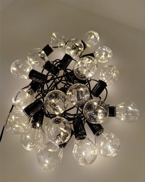 LED Venkovní dekorační řetěz 20xLED/0,075W/230V 5,8 m IP44 černá