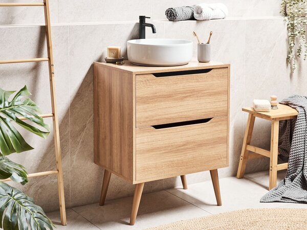 Skříňka pod umyvadlo CARIACICA 60 cm Světle hnědá