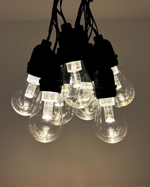 LED Venkovní dekorační řetěz 10xLED/0,15W/230V 3,8 m IP44 černá