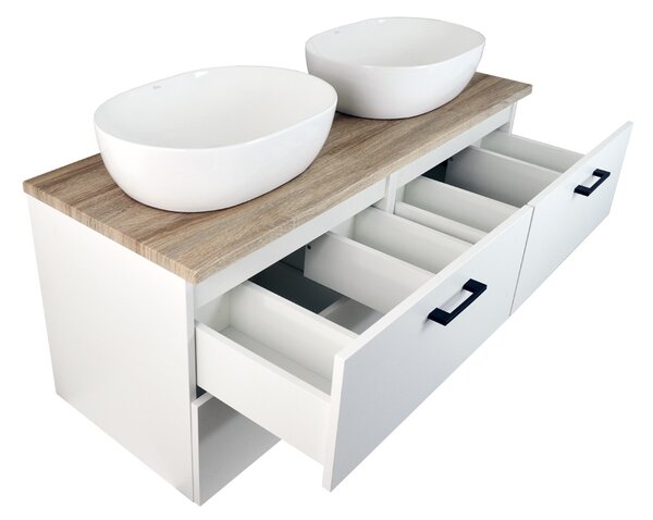 Comodo Koupelnová skříňka pod deskové umyvadlo Agria NEW W 120-HD - bílá/dub sonoma
