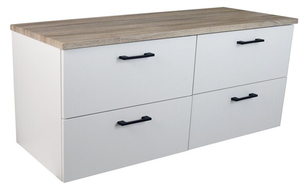 Comodo Koupelnová skříňka pod deskové umyvadlo Agria NEW W 120-HD - bílá/dub sonoma