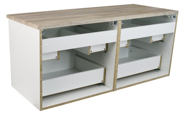 Comodo Koupelnová skříňka pod deskové umyvadlo Agria NEW W 120-HD - bílá/dub sonoma