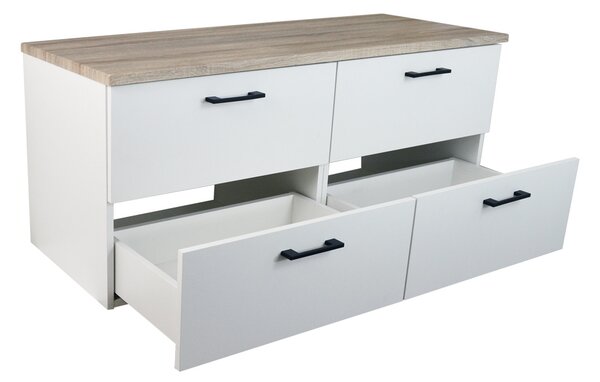 Comodo Koupelnová skříňka pod deskové umyvadlo Agria NEW W 120-HD - bílá/dub sonoma