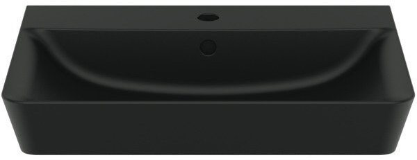 Ideal Standard Connect Air - Umyvadlo CUBE 600x460 mm, s přepadem, černá matná E0298V3