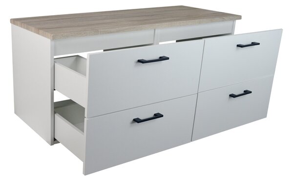 Comodo Koupelnová skříňka pod deskové umyvadlo Agria NEW W 120-HD - bílá/dub sonoma